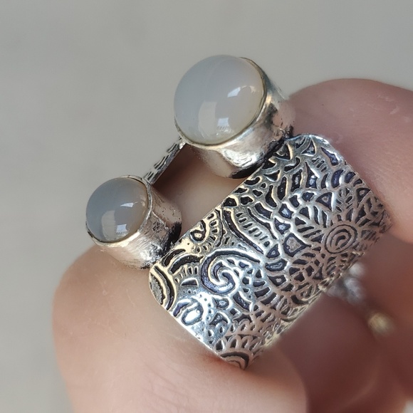 New Unique Chalcedony 925 Silver Ring. - Picture 16 of 16